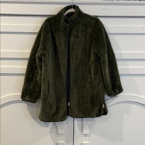 J. Crew Dark Green faux fur Jacket